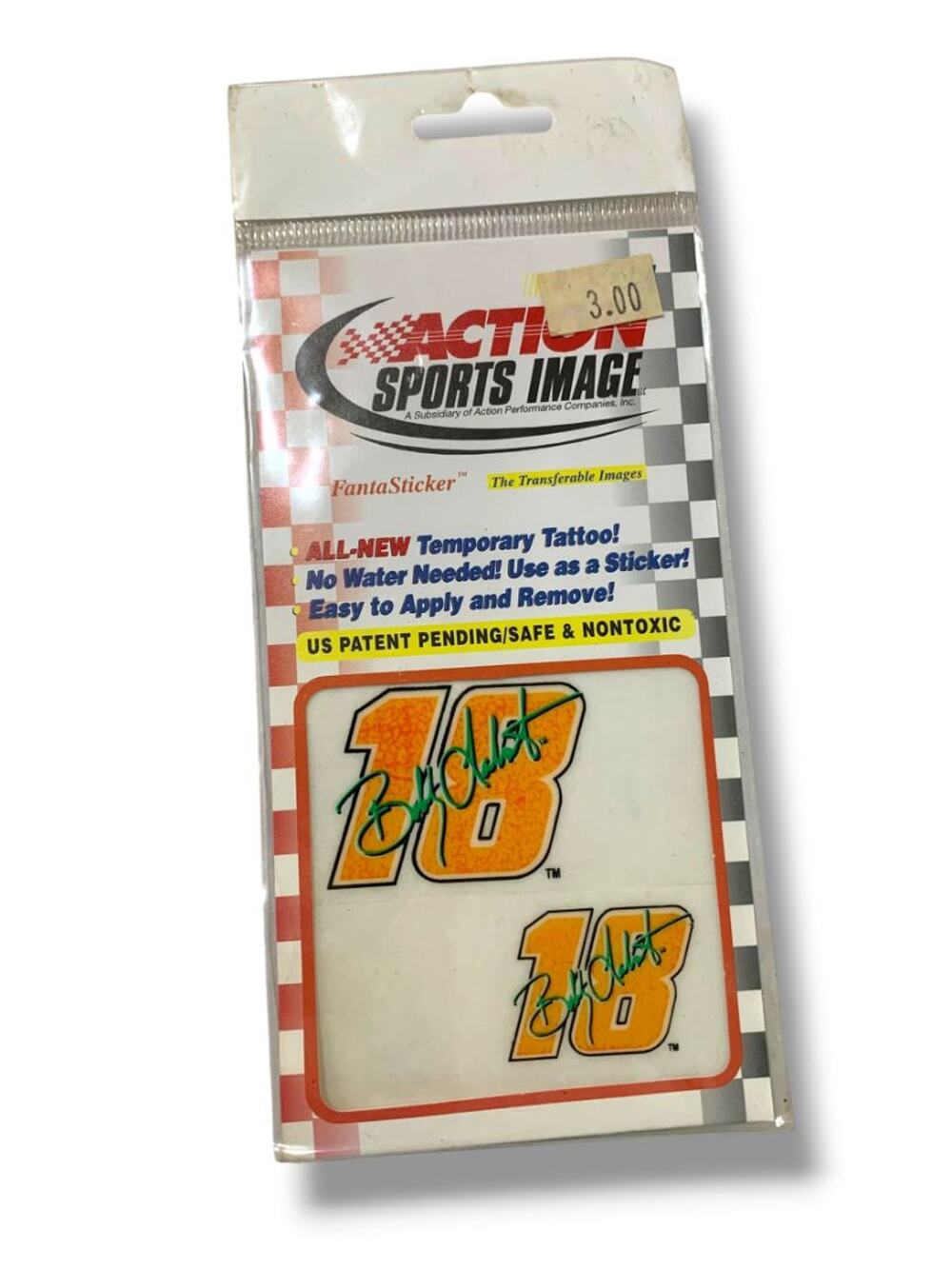 Vintage Temporary Tattoos Sticker Bobby Labonte 18 New Action Sports Image